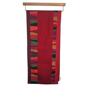 CRATE&BARREL Jewel Table Runner Ruby Red Rayon Blend 14” X 60”